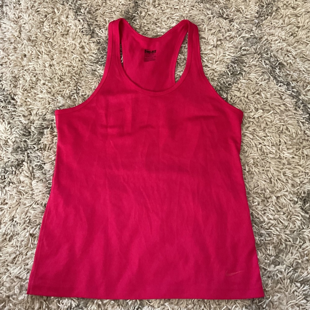 Nike Dri-FIT Racerback Tank Top Pink Activewear Workout Shirt Women Small